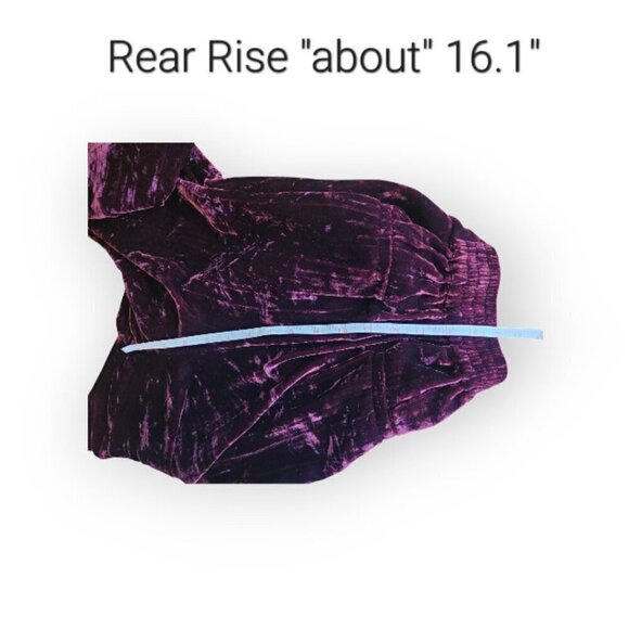 Good American Burgundy Crinkle Velvet Wide Leg Trousers size XS (Tall Friendly) - Picture 9 of 11